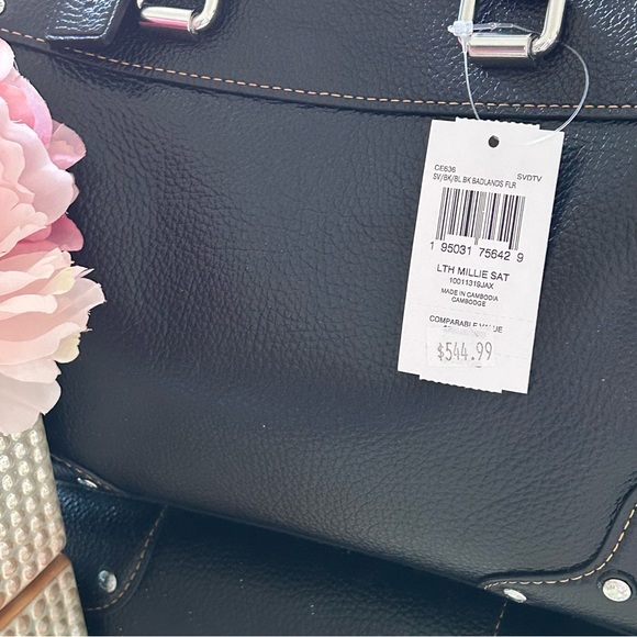 Coach Black Leather Millie Satchel NWT - Picture 7 of 16